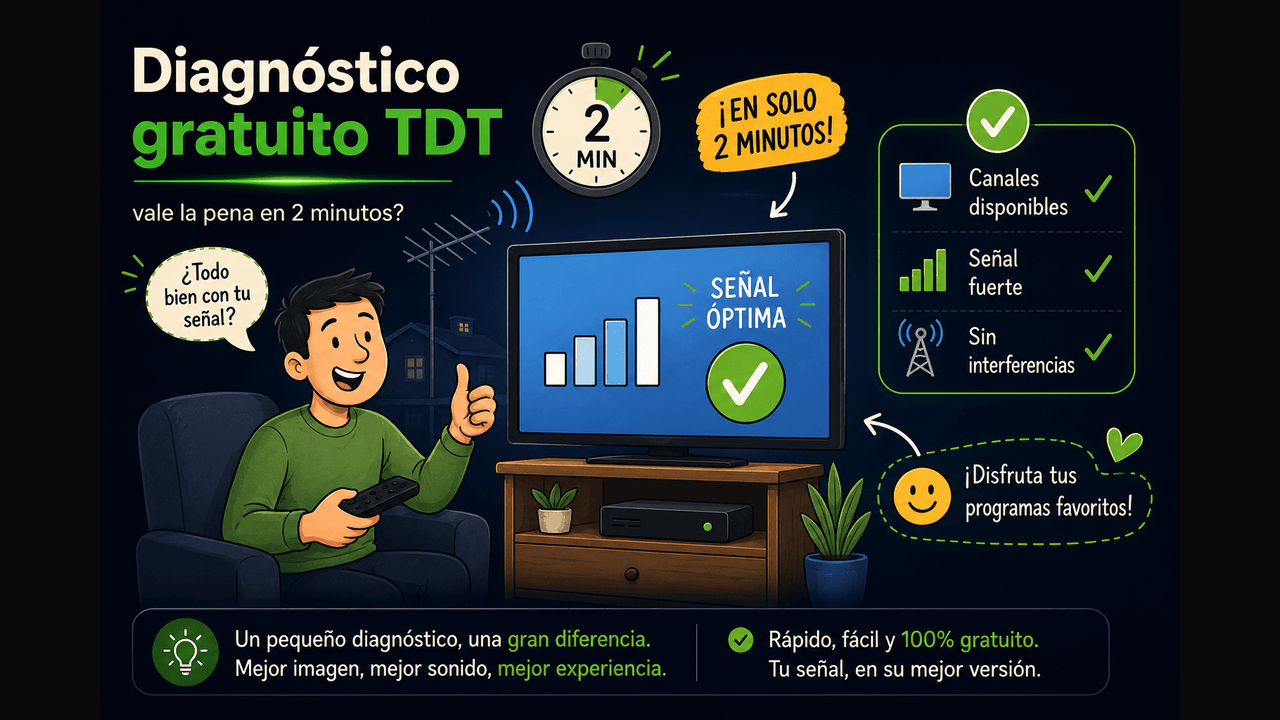 diagnóstico gratuito TDT — ilustración explicativa